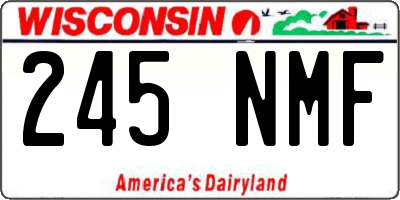WI license plate 245NMF