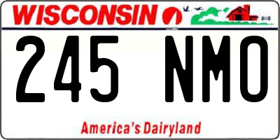 WI license plate 245NMO