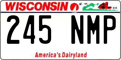 WI license plate 245NMP