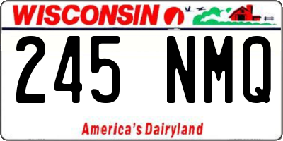 WI license plate 245NMQ