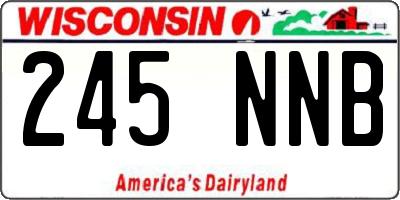 WI license plate 245NNB