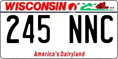 WI license plate 245NNC