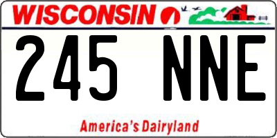 WI license plate 245NNE