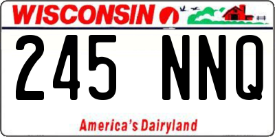 WI license plate 245NNQ