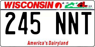 WI license plate 245NNT