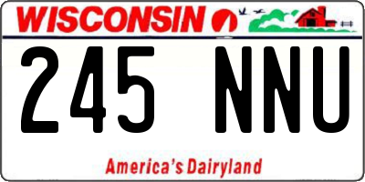 WI license plate 245NNU