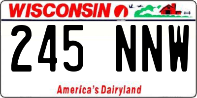 WI license plate 245NNW