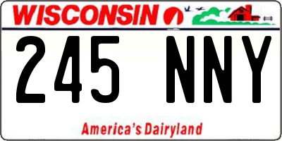 WI license plate 245NNY