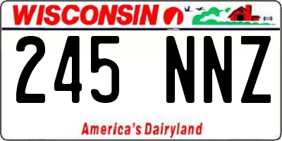 WI license plate 245NNZ