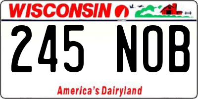 WI license plate 245NOB