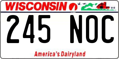 WI license plate 245NOC