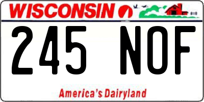 WI license plate 245NOF