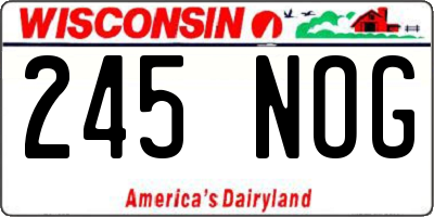 WI license plate 245NOG