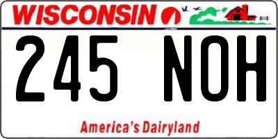 WI license plate 245NOH