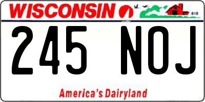 WI license plate 245NOJ