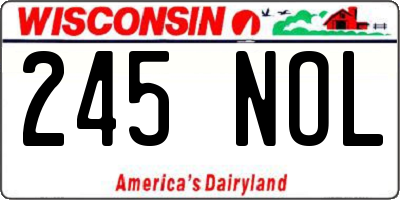 WI license plate 245NOL
