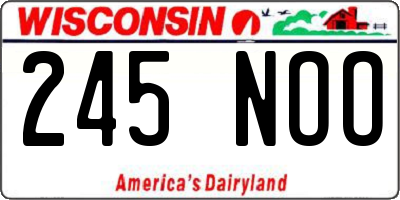 WI license plate 245NOO