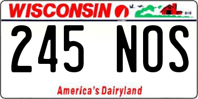 WI license plate 245NOS