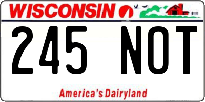 WI license plate 245NOT