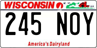 WI license plate 245NOY