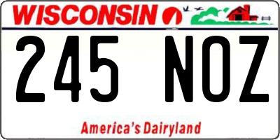WI license plate 245NOZ