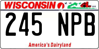 WI license plate 245NPB