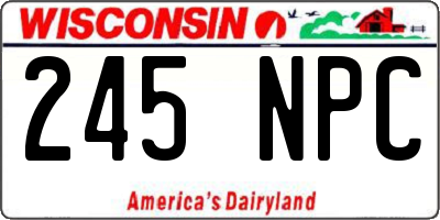WI license plate 245NPC