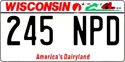 WI license plate 245NPD