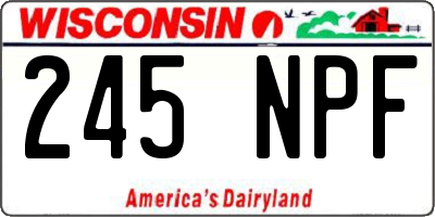 WI license plate 245NPF
