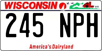WI license plate 245NPH
