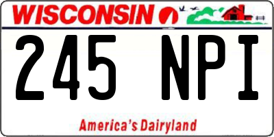 WI license plate 245NPI