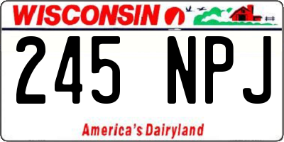 WI license plate 245NPJ