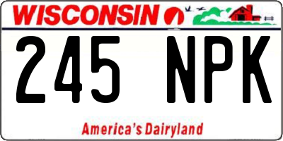 WI license plate 245NPK