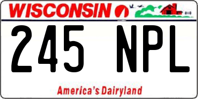 WI license plate 245NPL