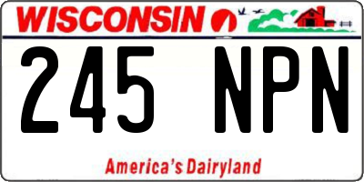 WI license plate 245NPN