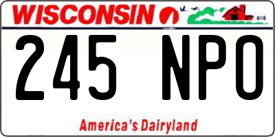 WI license plate 245NPO