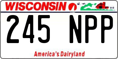 WI license plate 245NPP