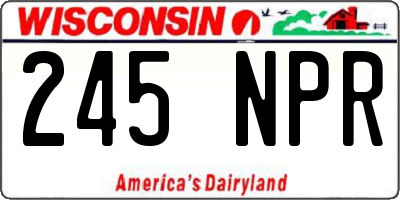 WI license plate 245NPR