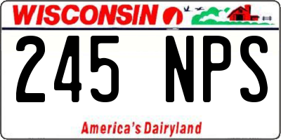 WI license plate 245NPS