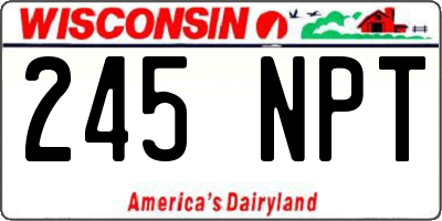 WI license plate 245NPT