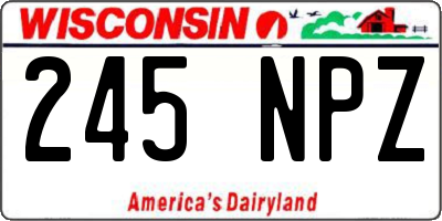 WI license plate 245NPZ
