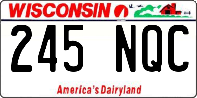 WI license plate 245NQC