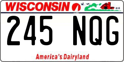 WI license plate 245NQG