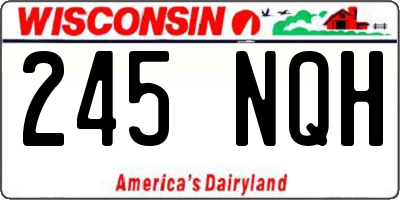 WI license plate 245NQH