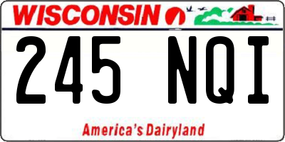 WI license plate 245NQI