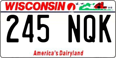 WI license plate 245NQK