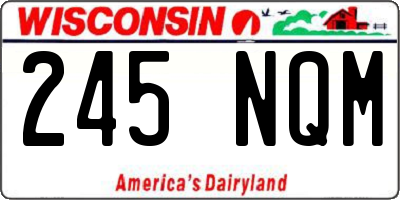 WI license plate 245NQM