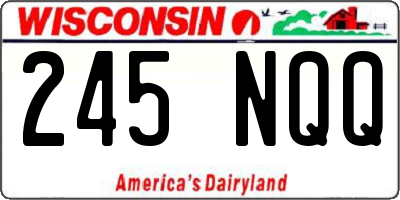 WI license plate 245NQQ