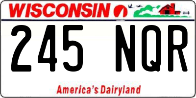 WI license plate 245NQR