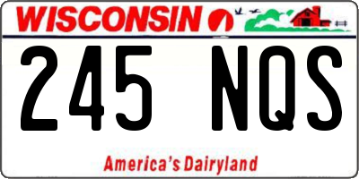 WI license plate 245NQS